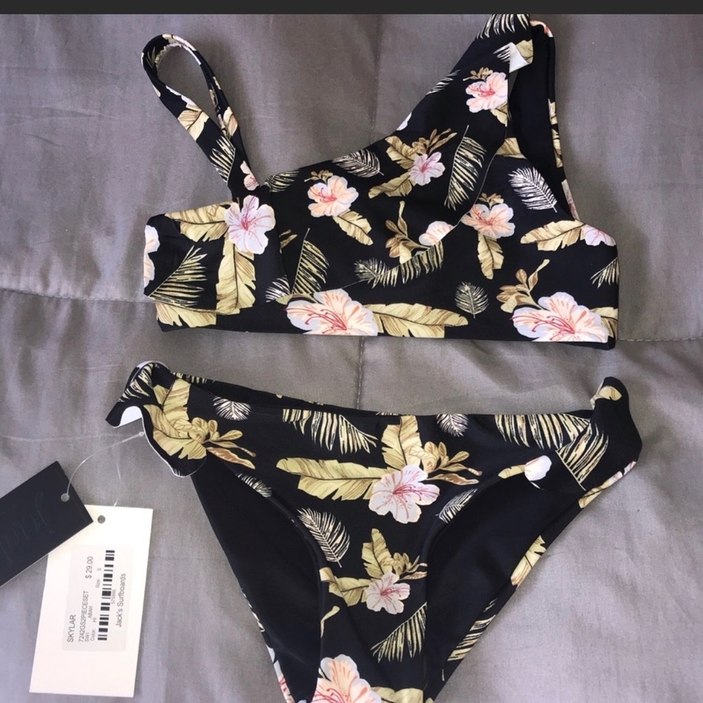 Girls Floral Two Piece Swim Set